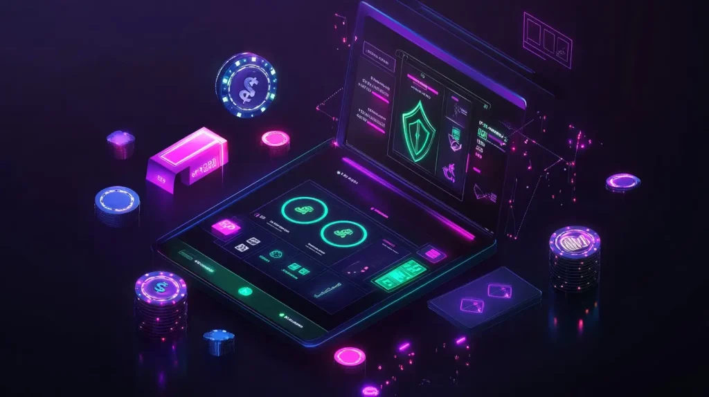 Futuristic Spino casino promotions scene featuring USDT cashback, online slots, sports betting and crypto bonus elements.